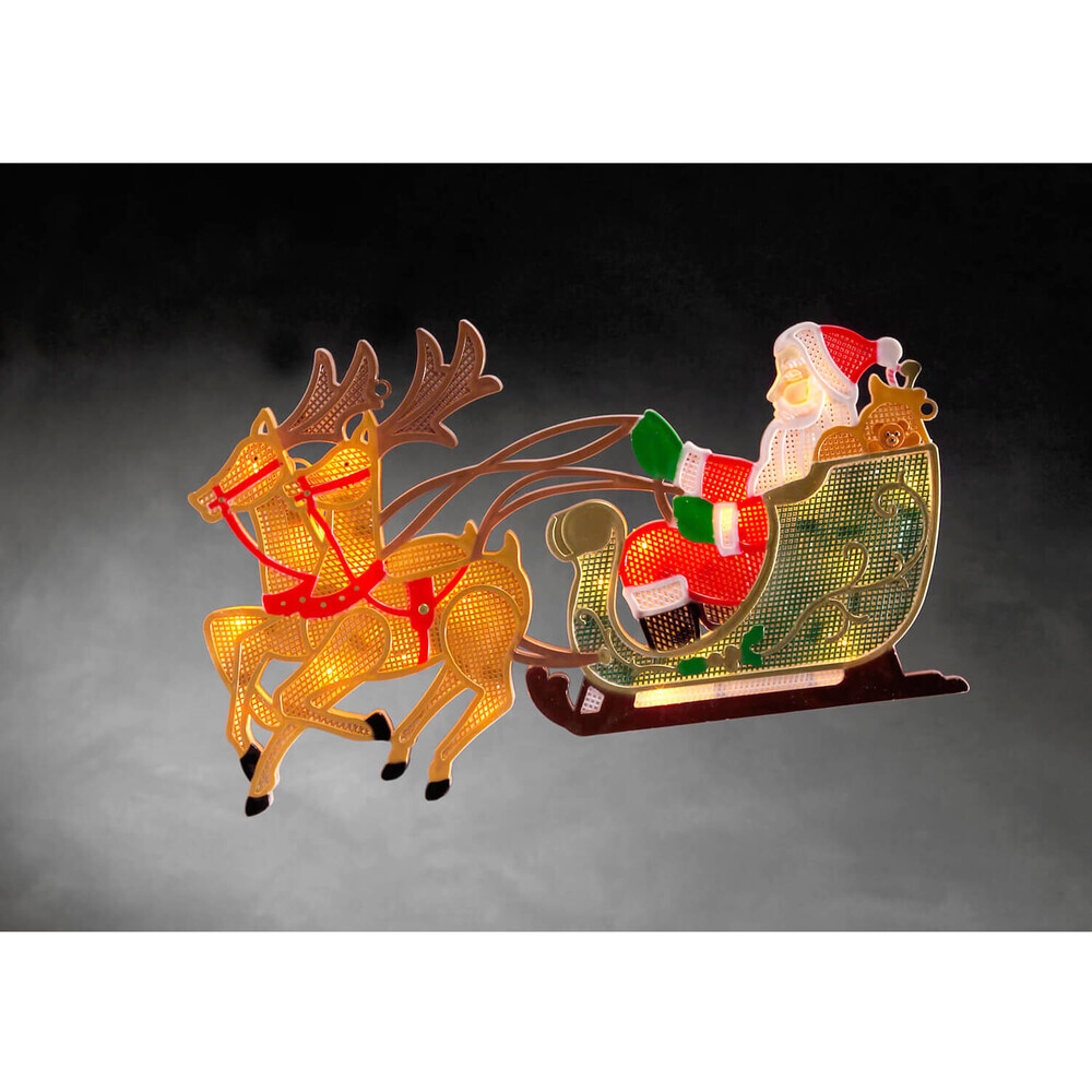LED Fensterbild Weihnachtsmann im Schlitten - 2853-010