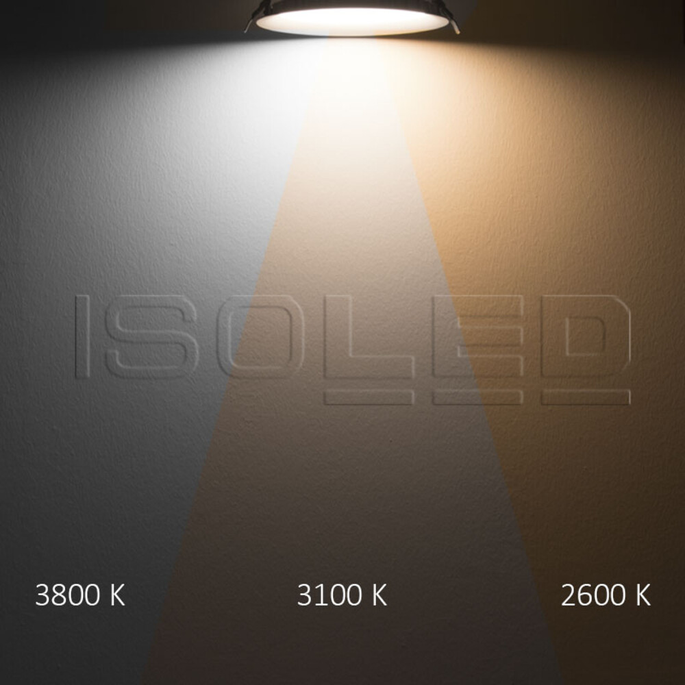 Hochwertige ultraflache LED Downlights von Isoled mit innovativem ColorSwitch-Feature