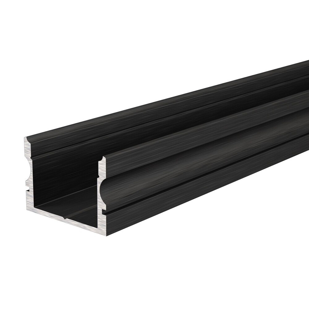 Schwarzes, mattes LED-Profil von Deko-Light, eloxiert, 2000mm lang