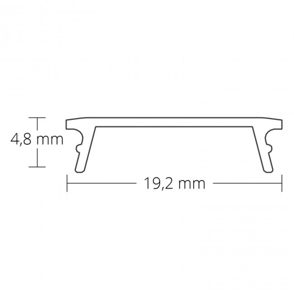 Cover C20 opal/satiniert 100 cm für Profil PN8, flach
