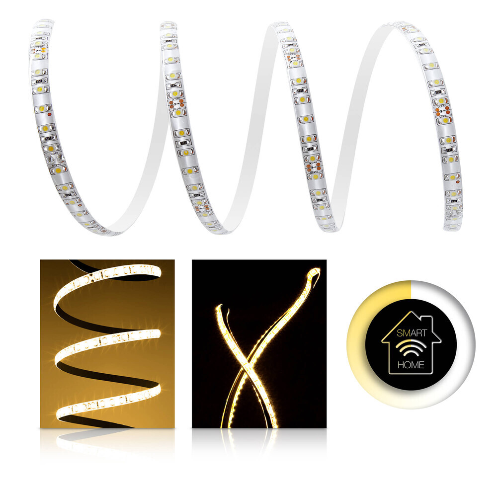 Hochqualitativer, warmweißer LED Streifen von der Marke LED Universum, ideal für ein Smart Home Set, besonders geeignet für Zigbee Controller
