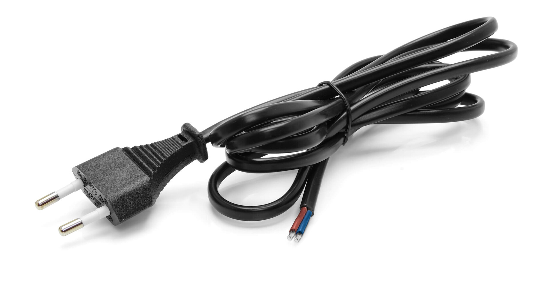 Schwarzes 2-poliges Anschlusskabel und Stecker von LED Universum