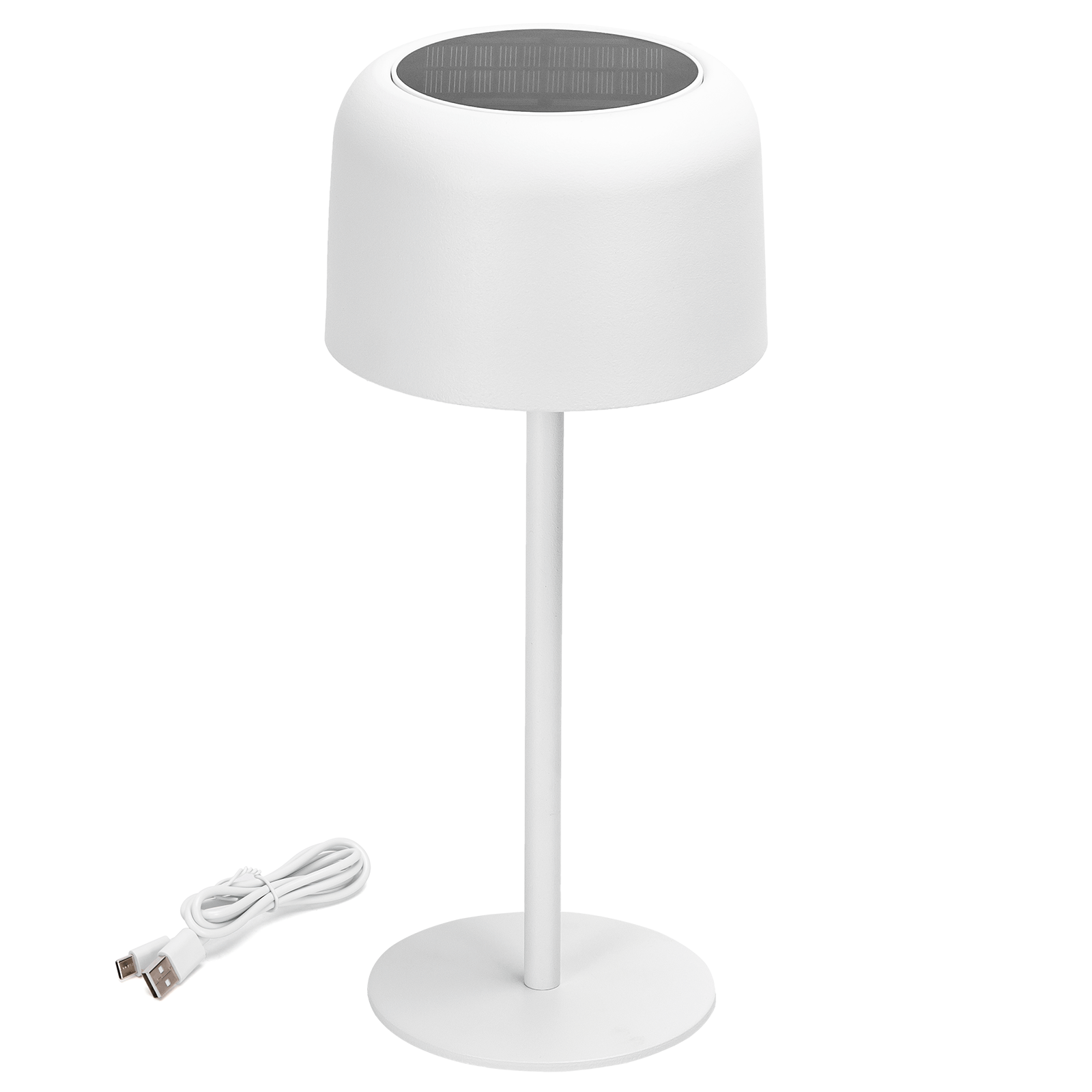 Solar Tischleuchte 30cm weiß rund 3,4W 3000K 300lm 3-stufig dimmbar IP54